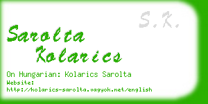 sarolta kolarics business card